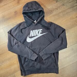 Nike Sportswear Fleece Hoodie Men Small Black BV2973 010 Graphic Pullover Fader